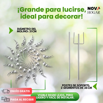 ZenBreeze™ Molino Metálica De Jardín Dinámico