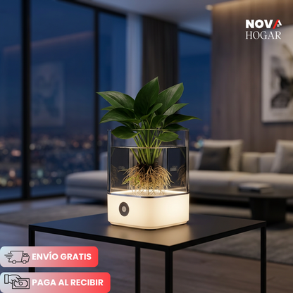 HydroGlow™ Elegante Lampara con Acuario Floral