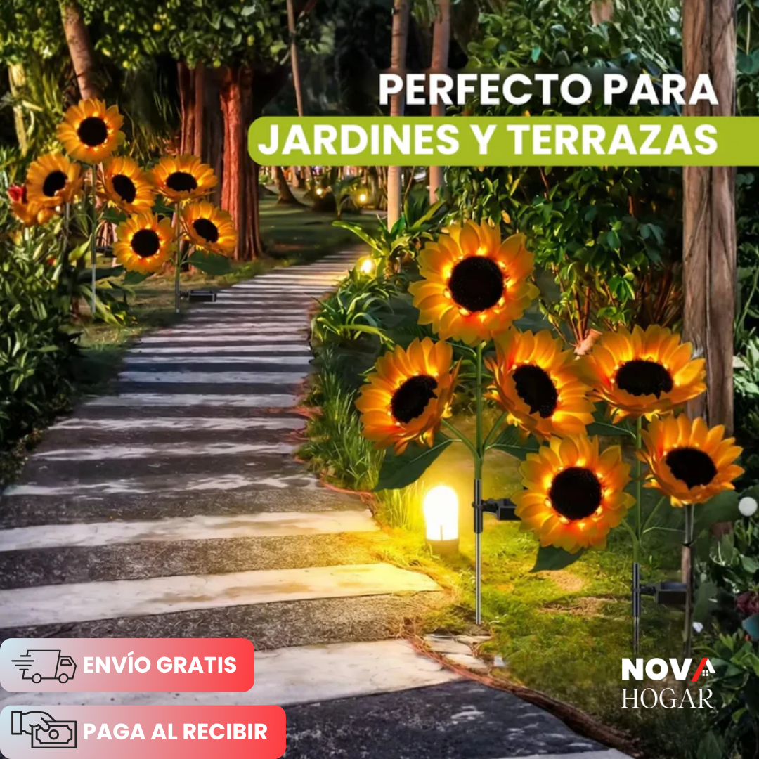 SunBloom™ Set x3 Hermosas Luces Solares de Girasol para Jardín