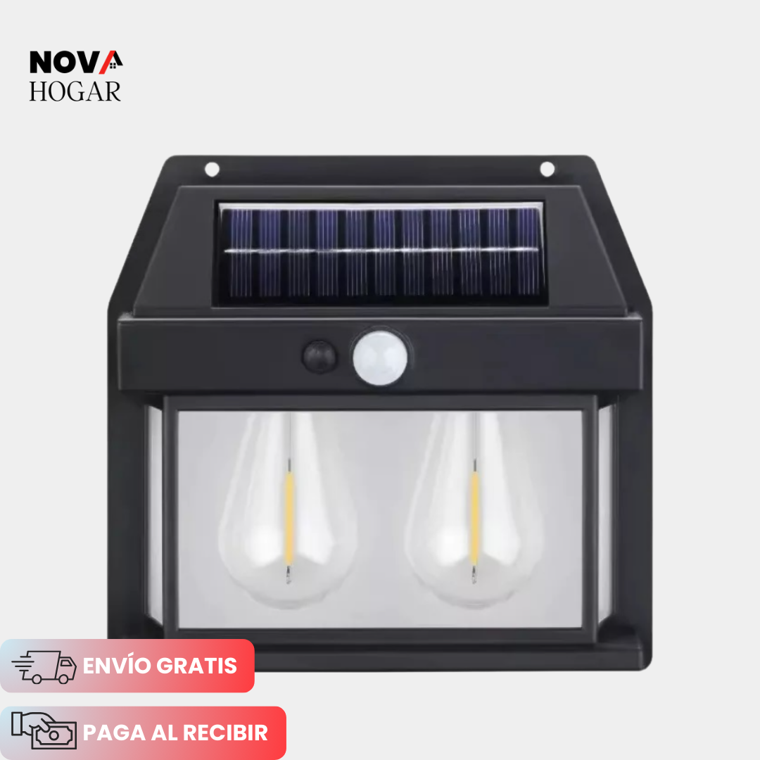 SolarEdge™ Lámpara Solar Exterior de Doble Bombilla Cálida