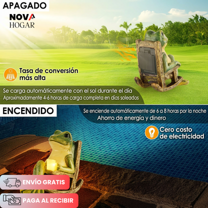 GardenFrog™ Encantadora Rana Con Luz Solar Para Jardín
