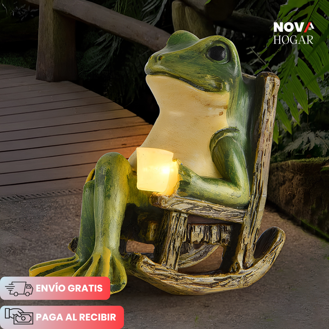 GardenFrog™ Encantadora Rana Con Luz Solar Para Jardín