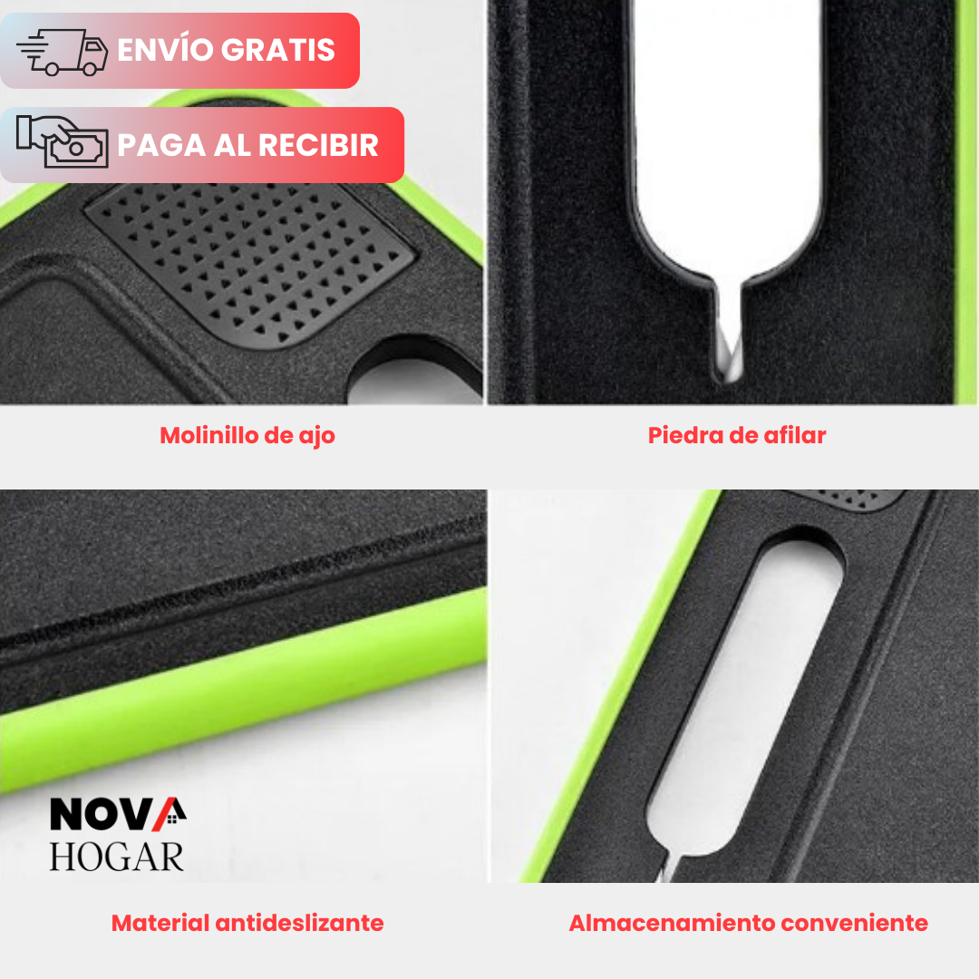 MultiSlice: Tabla Premium 4-en-1 con Descongelación Rápida