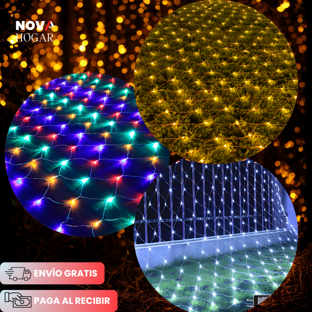 FestiveNet™ Malla de 100 Luces Navideñas para Exterior