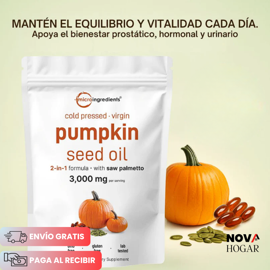 PunkiVital™ 90 Cápsulas con Aceite de Semilla de Calabaza