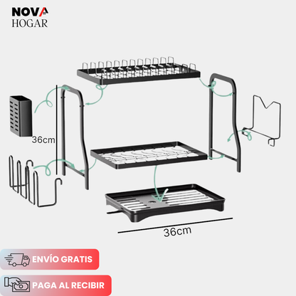 MaxDry Pro™ Escurridor 2 Niveles Ahorrador de Espacio