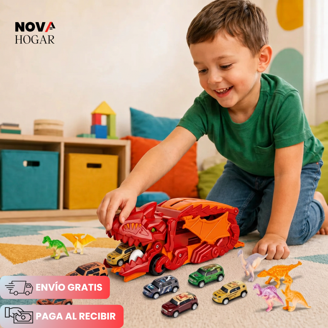 Tracksaurus™ Camión Dinosaurio Con Pista + Carritos y Dinosaurios