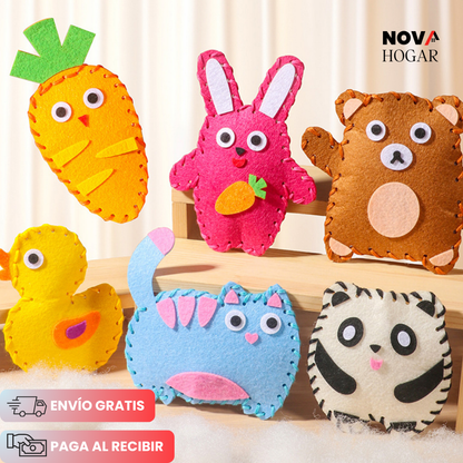 StitchBuddy™ Kit De Costura para 6 Peluches de Fieltro