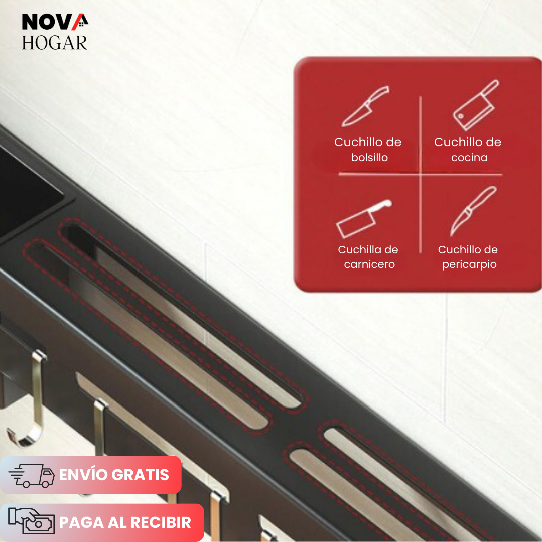 PremiumShelf™ Elegante Organizador para Cuchillos y Utensilios de Cocina