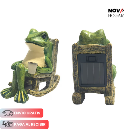 GardenFrog™ Encantadora Rana Con Luz Solar Para Jardín