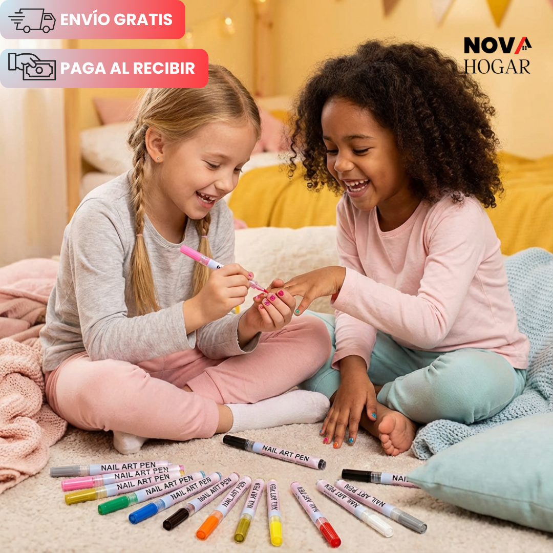 InstaNail™ Set de 12 Bolígrafos De Arte para Uñas