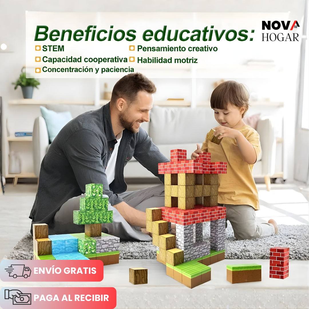 MagneCraft™ Set de 88 Cubos Magnéticos de Construcción