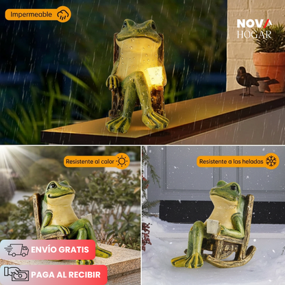 GardenFrog™ Encantadora Rana Con Luz Solar Para Jardín