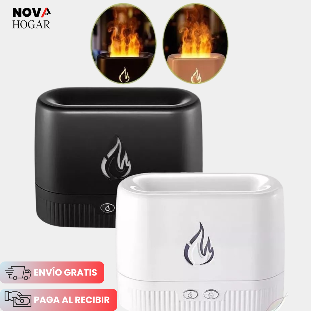 SereneFlame™ Humidificador con Efecto de Llama Realista