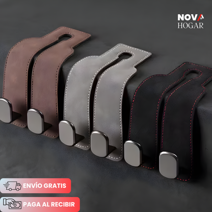 LuxeHooks™ Gancho Organizador de Piel para Auto
