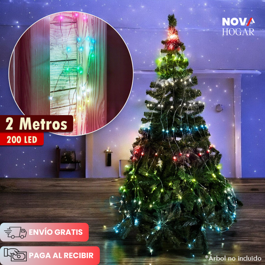 RadiantFlow™ Cascada de Luces para Árbol de Navidad 200 Leds