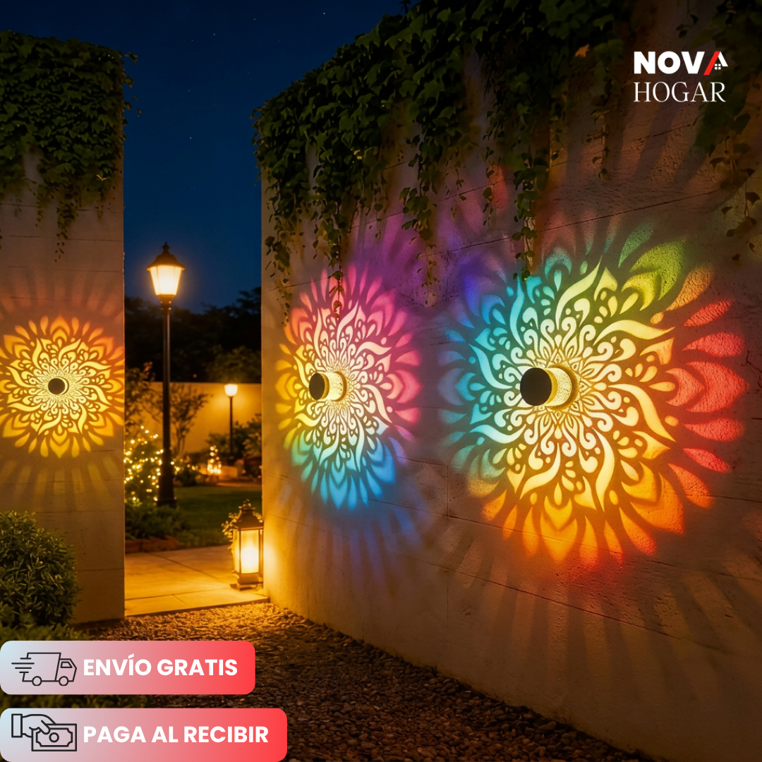 2x1 MandalaGlow™ Proyector Solar de Pared