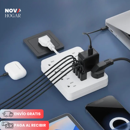 SafeCharge™ MultiToma 14 en 1 con Protección Avanzada