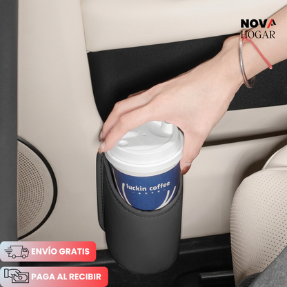 LuxPocket™ Portavasos de Cuero para Carro