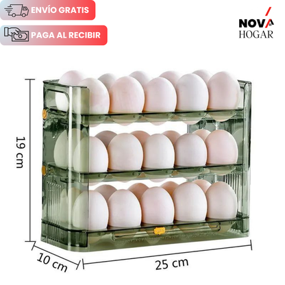 EggCarousel™ Organizador de Huevos Giratorio de 3 Niveles