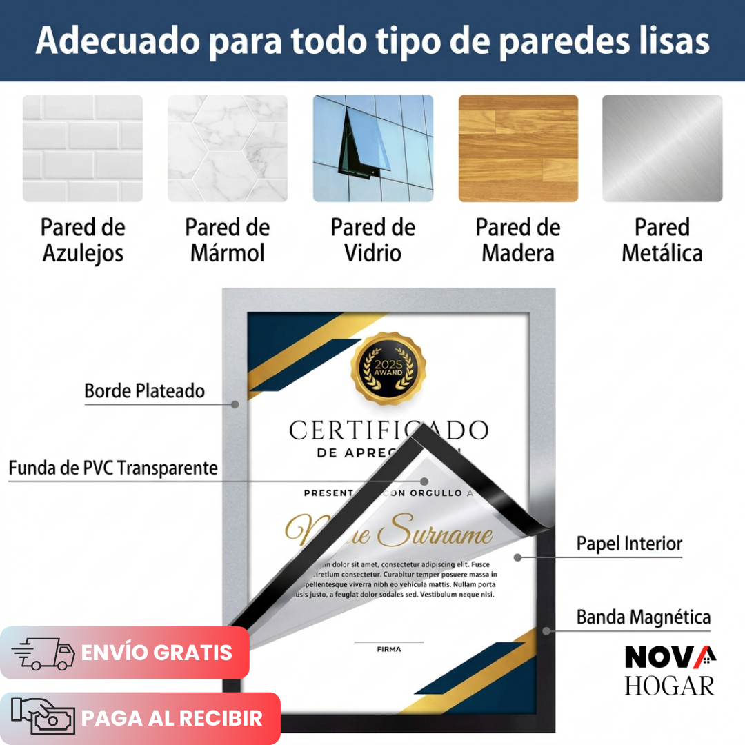 MagneWall™ Pack X4 Marcos Magnético para Reconocimientos