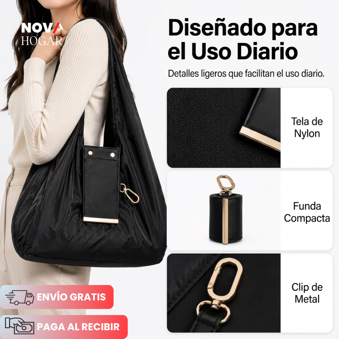 PocketTote™ Bolso Plegable Tipo Llavero de Alta Calidad