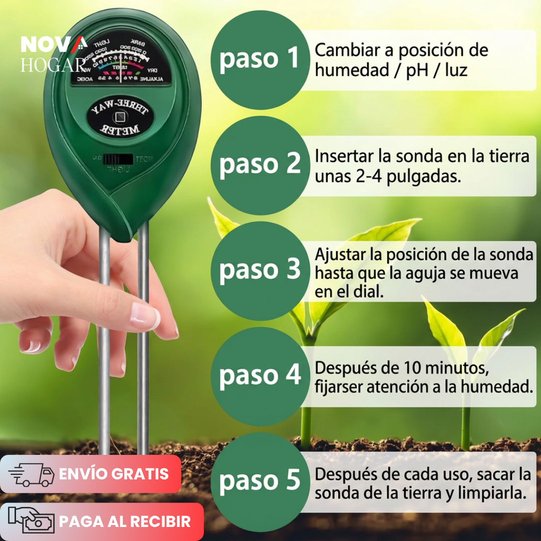 SoilSwift™ Probador De Suelo Para Plantas 3 en 1