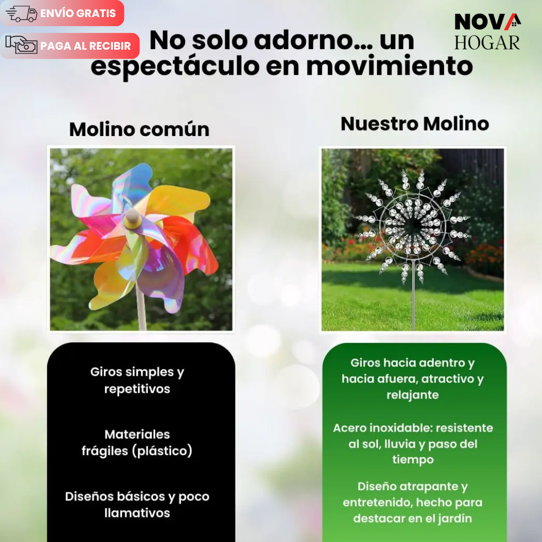 ZenBreeze™ Molino Metálica De Jardín Dinámico