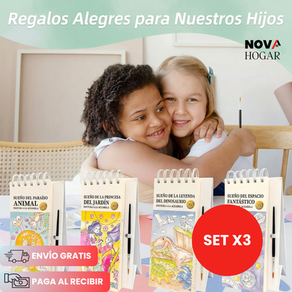 LittlePainter™ Set x3 Libro de Acuarelas para el Desarrollo Infantil