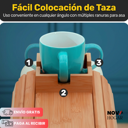 Zenboo™ Hermosa Mesita de Bambú Natural para Sofá