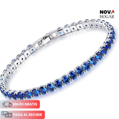 SapphireSoul™ Elegante Pulsera Masculina de Azul Zafiro