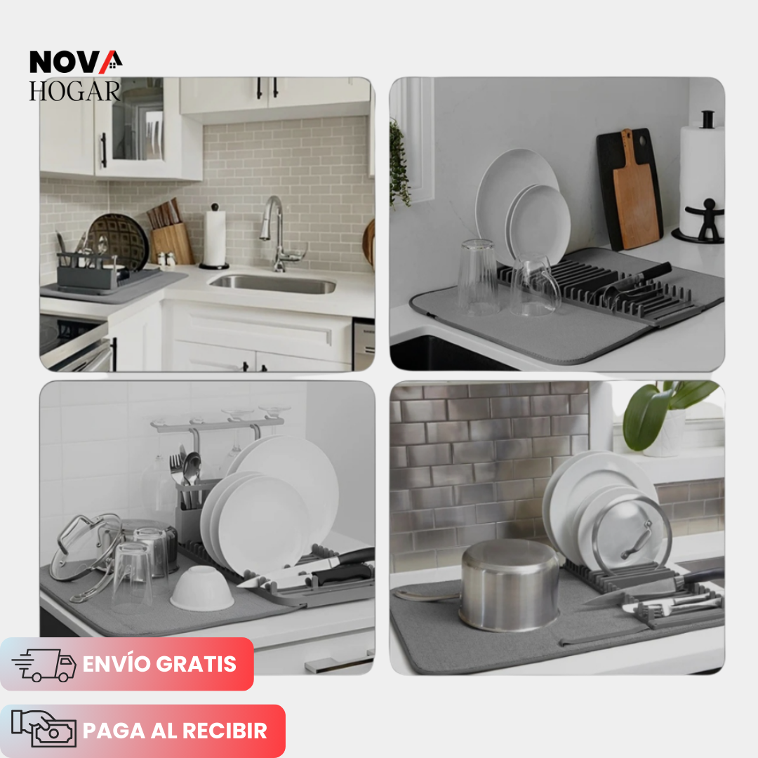FoldDry™ Tapete y Escurridor 2 en 1 para Cocina