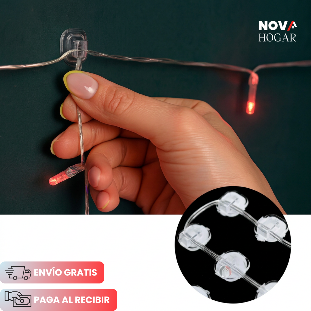 ClearSnap™ Pack X144 Clips Adhesivos para Luces y Cables