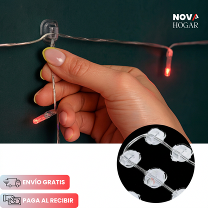ClearSnap™ Pack X144 Clips Adhesivos para Luces y Cables