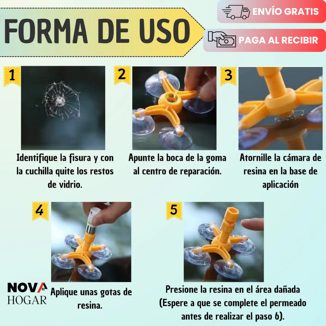 SaveGlass™ Kit Reparador de Parabrisas