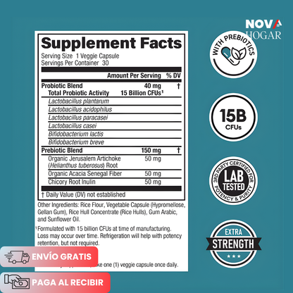 60 Billion Probiotic® Fórmula Probiótica para el Bienestar Digestivo