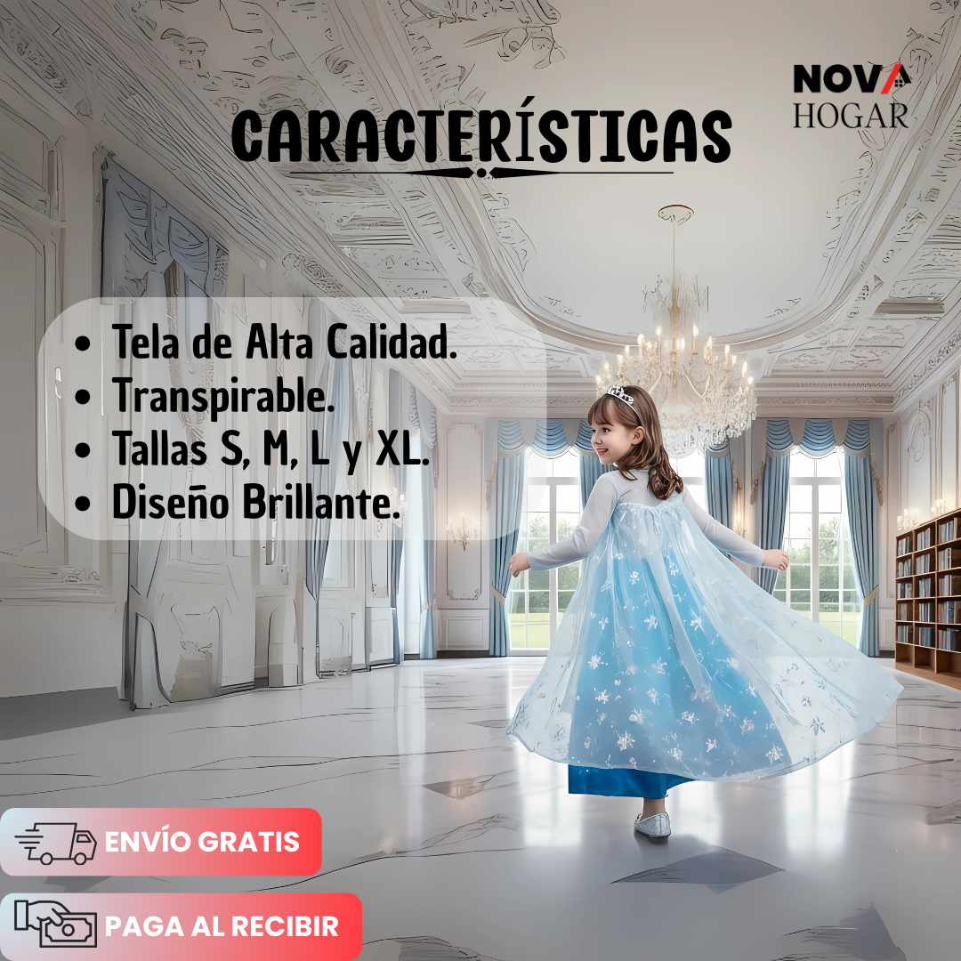 PrincessCollection™ Vestido de Princesa Elsa para Niña