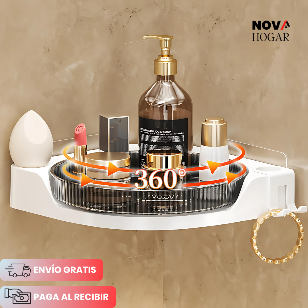 CornerGlide™ Estante Giratorio de Esquina para Baño