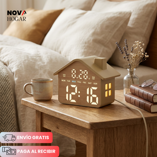 HomeTime™  Reloj Casita LED Decorativo
