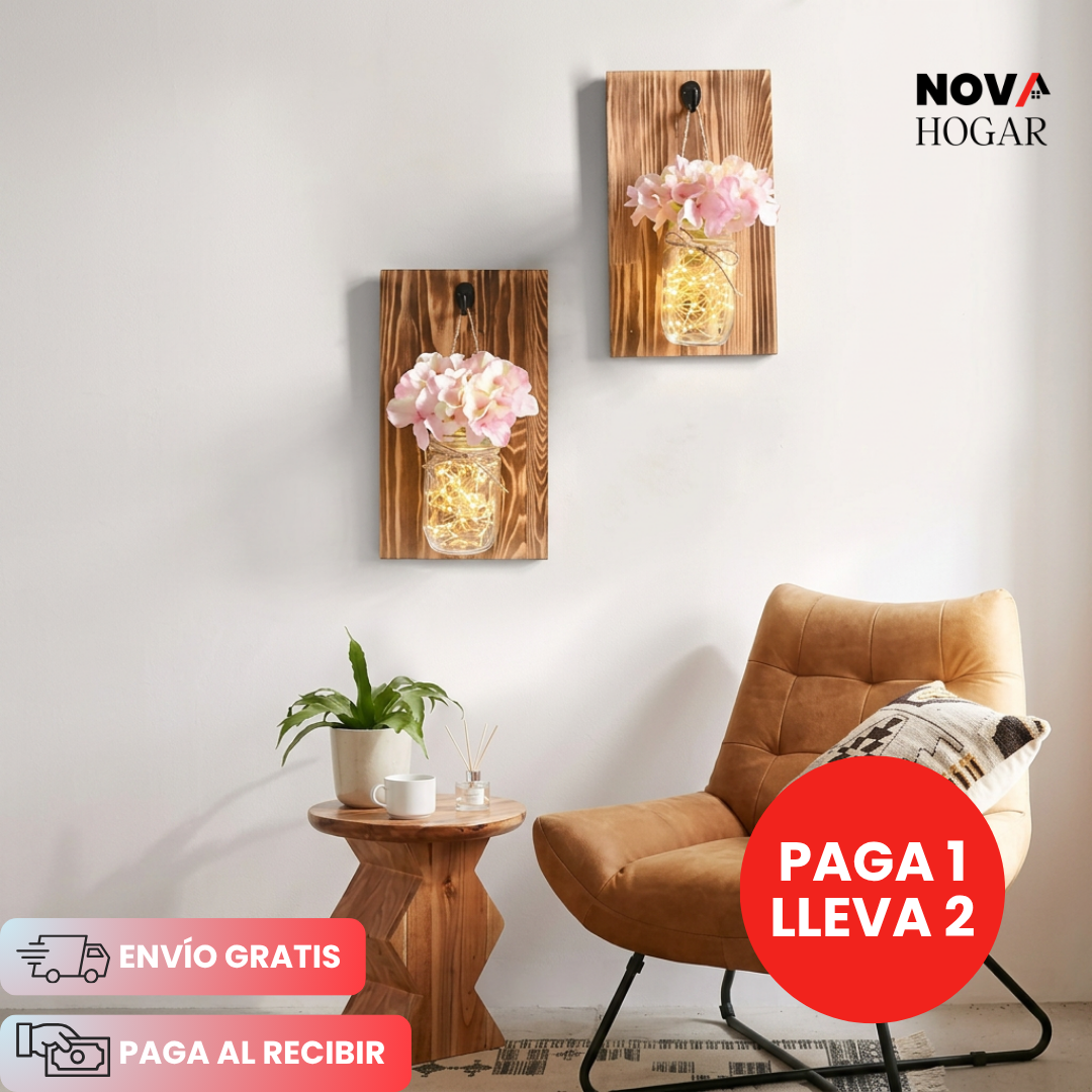 2x1 BloomLight™ Apliques Con Iluminación Floral Suave