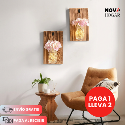 2x1 BloomLight™ Apliques Con Iluminación Floral Suave