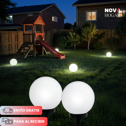 2x1 OrbitGlow™ Lámpara Solar de Jardín en Esfera