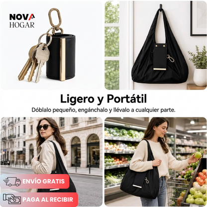PocketTote™ Bolso Plegable Tipo Llavero de Alta Calidad