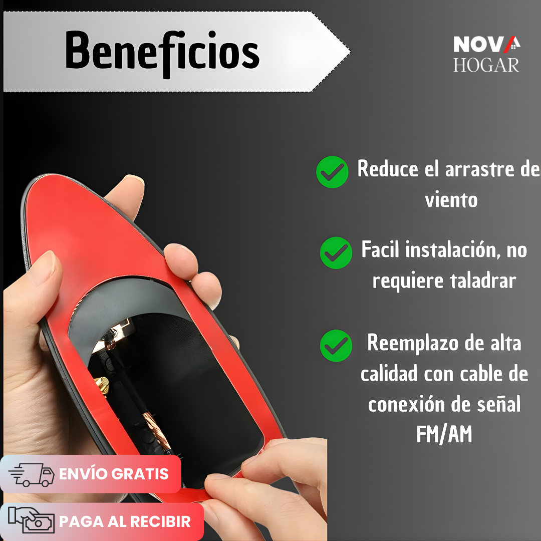 WaveShark™ Antena Tiburón Amplificadora para Auto