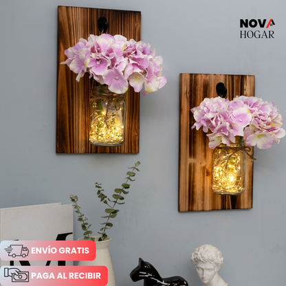 2x1 BloomLight™ Apliques Con Iluminación Floral Suave