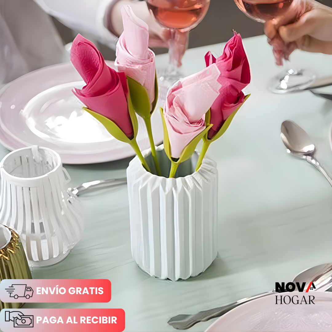FloraNapkin™ Set x6 Organizadores De Servilletas Florales