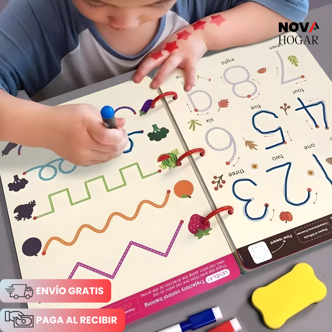 KinderFlow™ Cuaderno De Trazos Mágicos Educativo