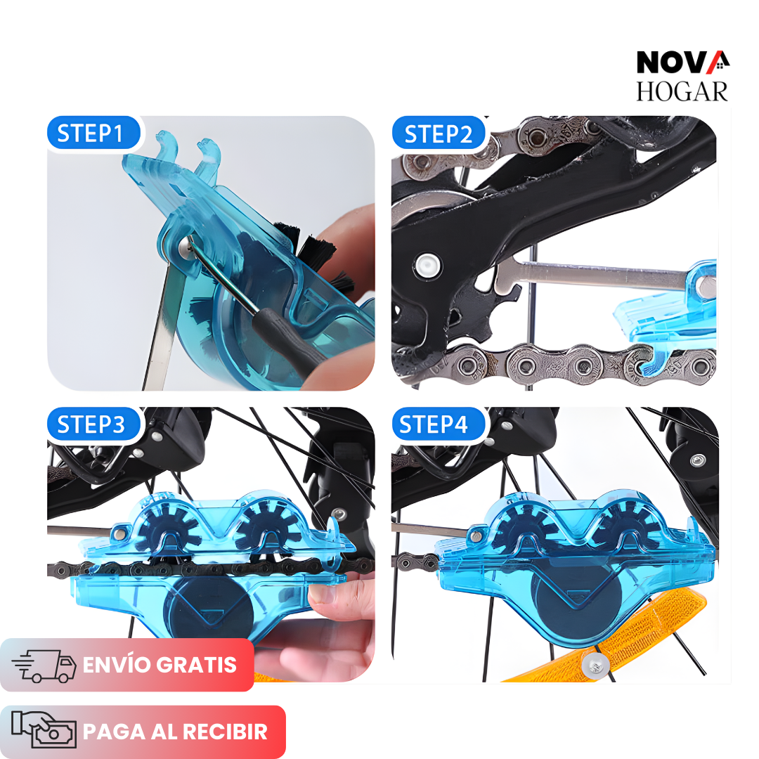 GearScrub™ Kit Limpieza Cadena Bicicleta Fácil