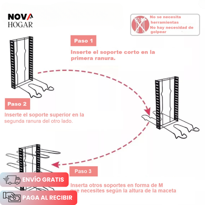 FlexiRack™ Organizador Desmontable de Ollas 2 en 1