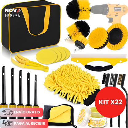 DetailerCar™ Kit de Limpieza Profesional 22 Piezas